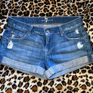 7 for all mankind jean shorts